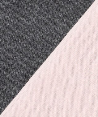 23区 S 【洗える】ウーステッドウール カラーブロック ニット チャコール×ピンク