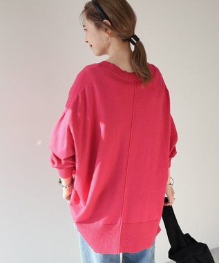 AMERICAN HOLIC バイパチＶネックワイドニットカーディガン Pink