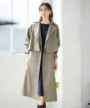 ICB L T/Cシャンブレーツイル 3WAYコート アッシュカーキ系