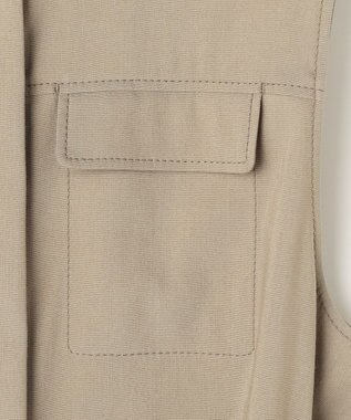 自由区 S 【セットアップ対応】リネンストレッチ ジレ カーキ