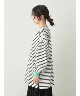 earth music&ecology トリカラーボーダーロンＴＥＥ Off White