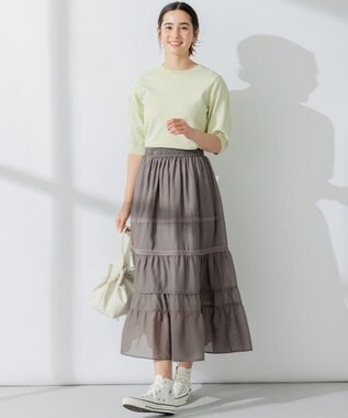 組曲 【アンサンブル対応】ブーケカラー6分袖ニット グリーン系