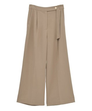 YECCA VECCA 金釦アクセントベルトワイドパンツ Beige