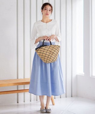 Tiaclasse 【洗える】ハートネックフレア袖ブラウス オフホワイト