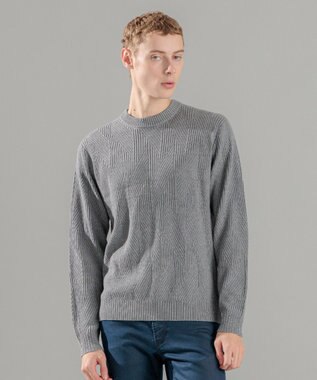 新柄【洗える】シルクバルキー  クルーネックニット