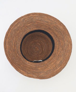 自由区 ラフィア ハット ブラウン