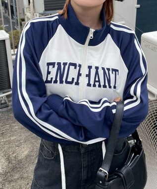 WEGO グラフィックショートトラックジャケット ネイビー