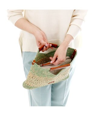 IBIZA ラフィア　2WAYバッグ エメラルドグリーン