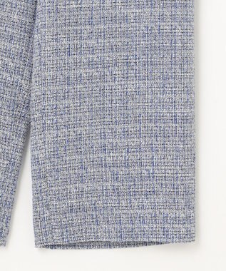 自由区 【セットアップ対応・洗える】ライトミックスツイードワイドストレート パンツ ライトブルー