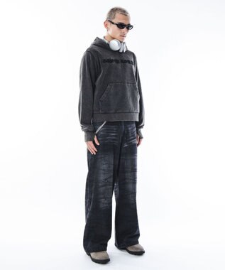 WEGO 【ユニセックス着用ITEM】コンパクトフィットロゴプルパーカー ブラックその他