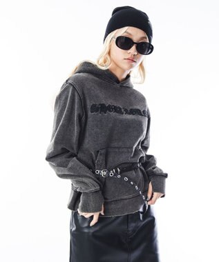 WEGO 【ユニセックス着用ITEM】コンパクトフィットロゴプルパーカー ブラックその他