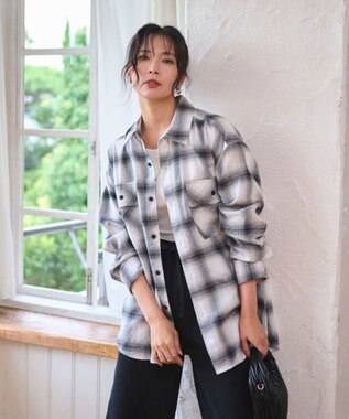 WEGO 【2025年秋冬新作/SMLサイズ展開/ユニセックス着用ITEM】オンブレチェックネルシャツ（LS） 柄2
