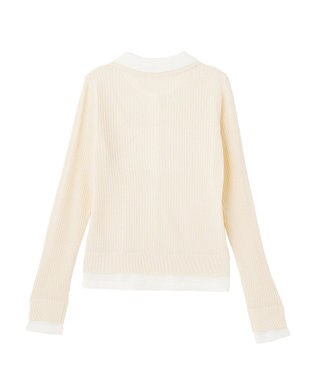 CRAFT STANDARD BOUTIQUE レイヤードポロ衿カーディガン Ivory