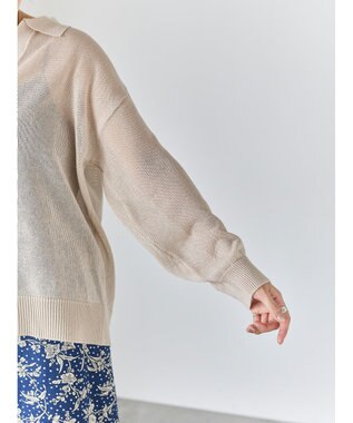 Te chichi メッシュスキッパーポロニット ベージュ