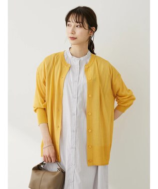 Green Parks フィラメントラメシアーカーディガン Yellow