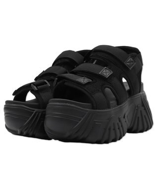 WEGO 厚底ベルトスポーツサンダル ブラック