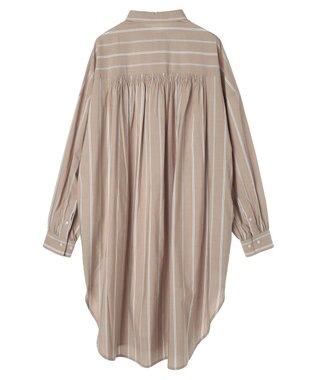 AMERICAN HOLIC バックギャザーシャツワンピース Stripe