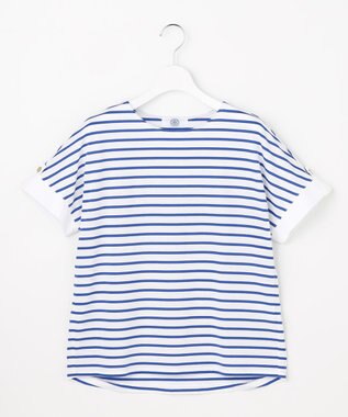 J.PRESS LADIES L 【一枚で着映え】バイカラーボーダー クルーネック カットソー ブルー系