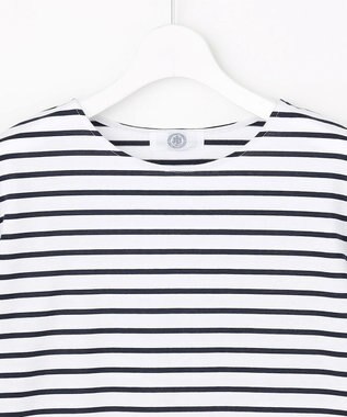 J.PRESS LADIES L 【一枚で着映え】バイカラーボーダー クルーネック カットソー ネイビー系
