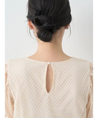 earth music&ecology 袖シアーレースプルオーバー Ivory