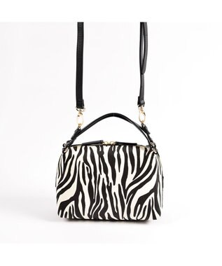 LA BAGAGERIE カウヘアーミニバッグ ゼブラ