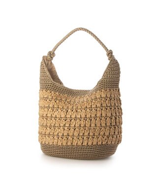 UNBILLION カシュカシュ cachecache / コンビ編みワンハンドルトート オーク