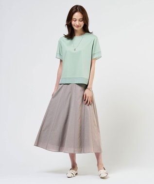 J.PRESS LADIES S 【シーンレスに活躍】コットンスムース シアーデザイン カットソー ソフトグリーン系