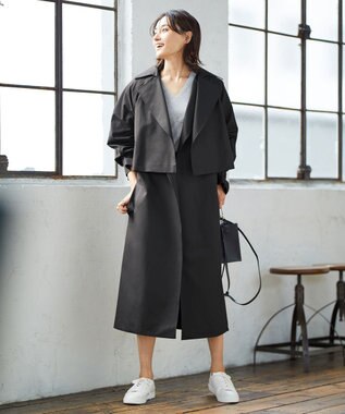 ICB L T/Cシャンブレーツイル 3WAYコート チャコール系