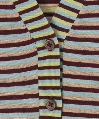 Paul Smith 【洗える】マルチボーダー ニット カーディガン ライトブルー