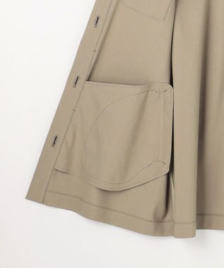 自由区 S 【セットアップ対応】リネンストレッチ ジレ カーキ