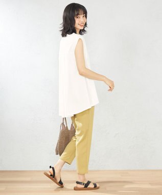 ANY 【接触冷感・UVケア】イージーケア美脚 パンツ イエロー