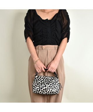 LA BAGAGERIE カウヘアーミニバッグ ダルメシアン