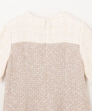 GRACE CONTINENTAL ツイードコンビミニワンピース ベージュ