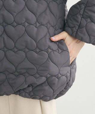 Green Parks ・ｓｗｉｎｇ　ｂｙ　ハートキルトコクーンブルゾン Charcoal Gray