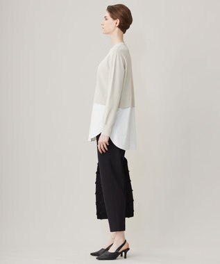 ICB 【洗える】ウール2WAYストレッチ ドロストパンツ ブラック系