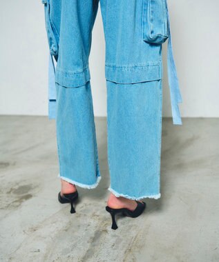 GRACE CONTINENTAL コクーンデニムカーゴパンツ ブルー