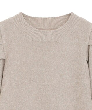 earth music&ecology ラメモールパフスリニットプルオーバー Mocha