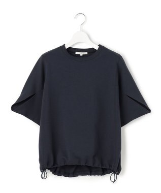 23区 【SLOW/一部店舗限定】ライトダンボール ドロストデザイン カットソー グレイッシュネイビー