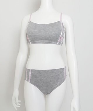 WEGO 【ブラトップ＆ショーツセット】Liliane　Ciel　サイドライン グレー