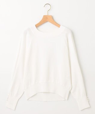 組曲 S 【パールボタン付】ブーケカラーリラクシー ニット アイボリー系