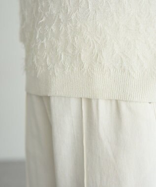 YECCA VECCA 2wayリボンフリンジニットカーディガン Off White