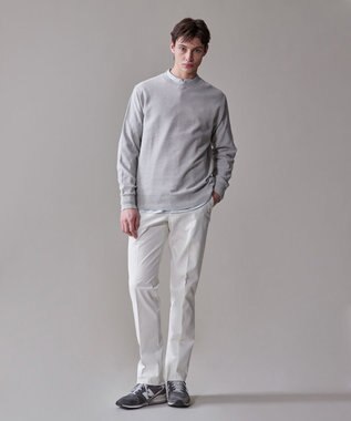 J.PRESS MEN ギマコットンクルーニット ライトグレー系