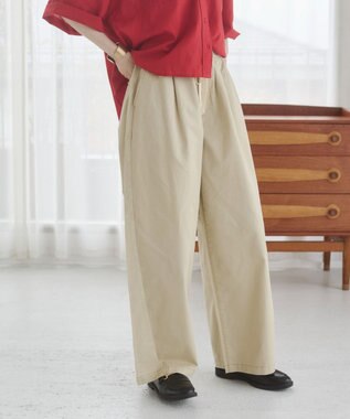 WEGO 【ANGIE VINTAGE】ツイルイージーパンツ ライトベージュ