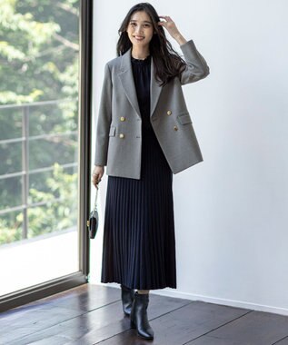 ANY SIS ビューティサーモ2WAYストレッチ テーラードジャケット グレーシャンブレー