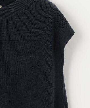 自由区 【洗える/セットアイテム】ウールブレンドベスト×ストライプワンピ ネイビー系1