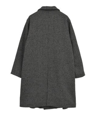 AMERICAN HOLIC ヘリンボーンスタンドカラーコート Black