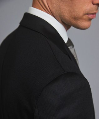 GOTAIRIKU 新柄/セットアップ対応【洗える/ストレッチ/シワになりにくい】ウォッシャブルジャージー セットアップジャケット_柄（25年モデル） ブラック×無地柄