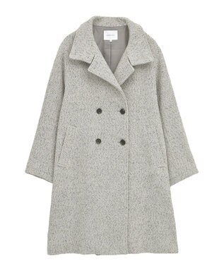 AMERICAN HOLIC ヘリンボーンスタンドカラーコート Gray