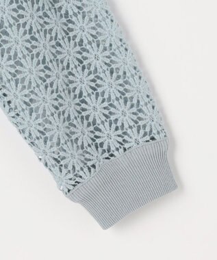 組曲 【先行予約・前後着用可】コットンフラワーレーシー カーディガン ダスティブルー系