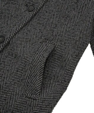 AMERICAN HOLIC ヘリンボーンスタンドカラーコート Black